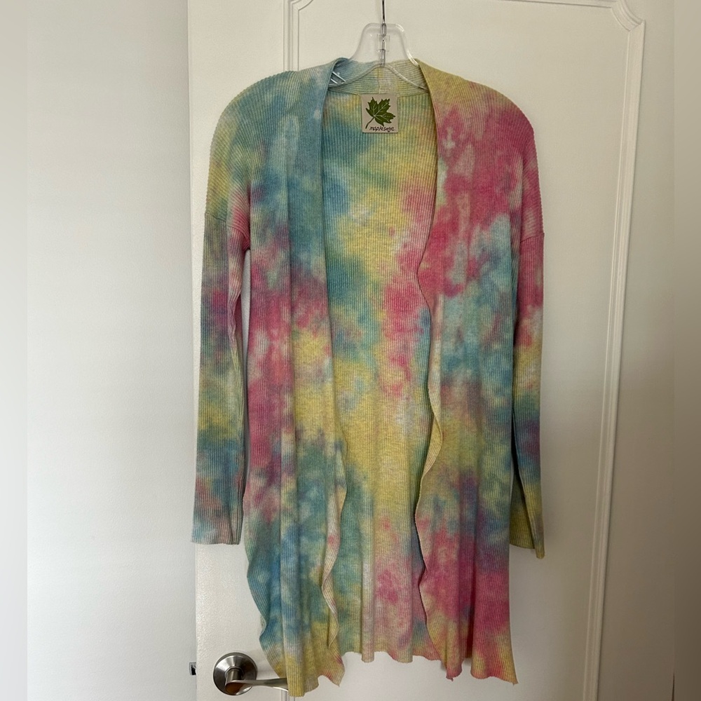 Tie dye long cardigan